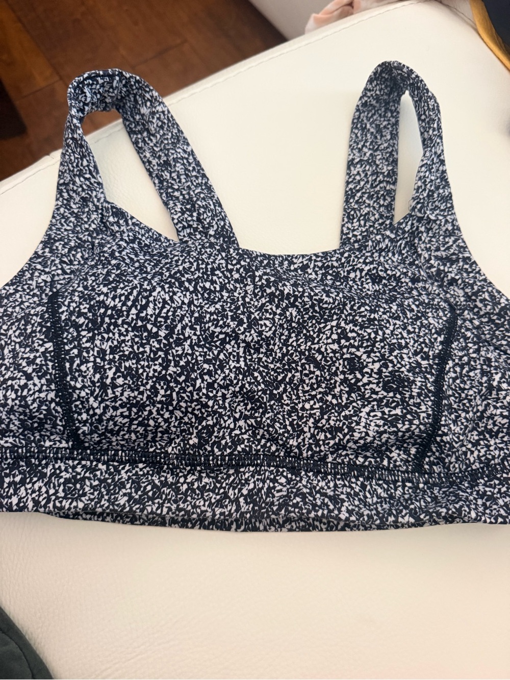 Black & White Printed Sports Bra - Women's Intimates